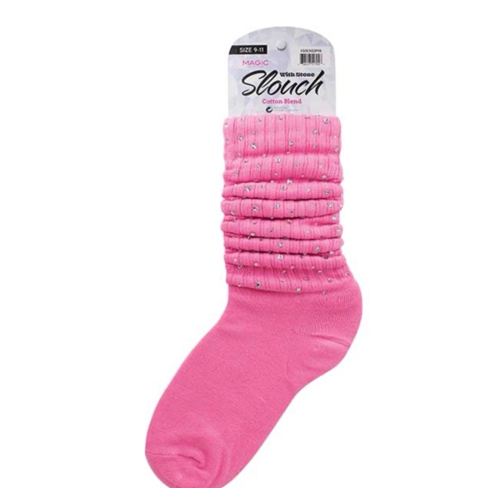 Stone Diamond Slouch Stack Socks - PINK